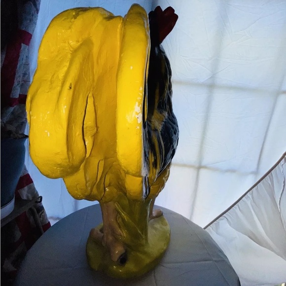 Vintage Chalkware HUGE ROOSTER STATUE 28” very nice! RARE - Picture 10 of 12